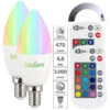 Luminea Lampen E14 RGBW-Lichter:2er-Set LED-Kerzen E14, RGBW, 4,8 W (ersetzt 40 W), 470 Lumen, Dimmbar